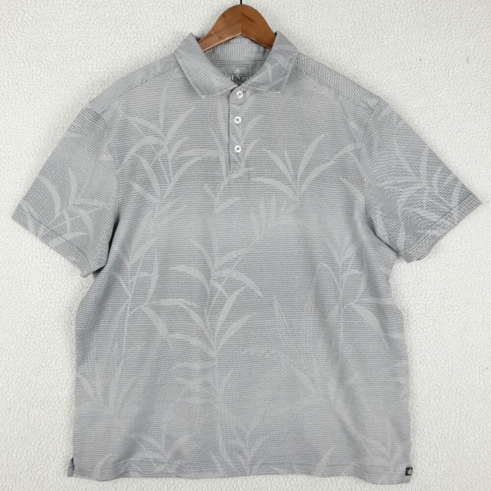 Nat Nast Polo Mens Large Gray Tropical Golf Performance Stretch Short Sleeve  Pl
